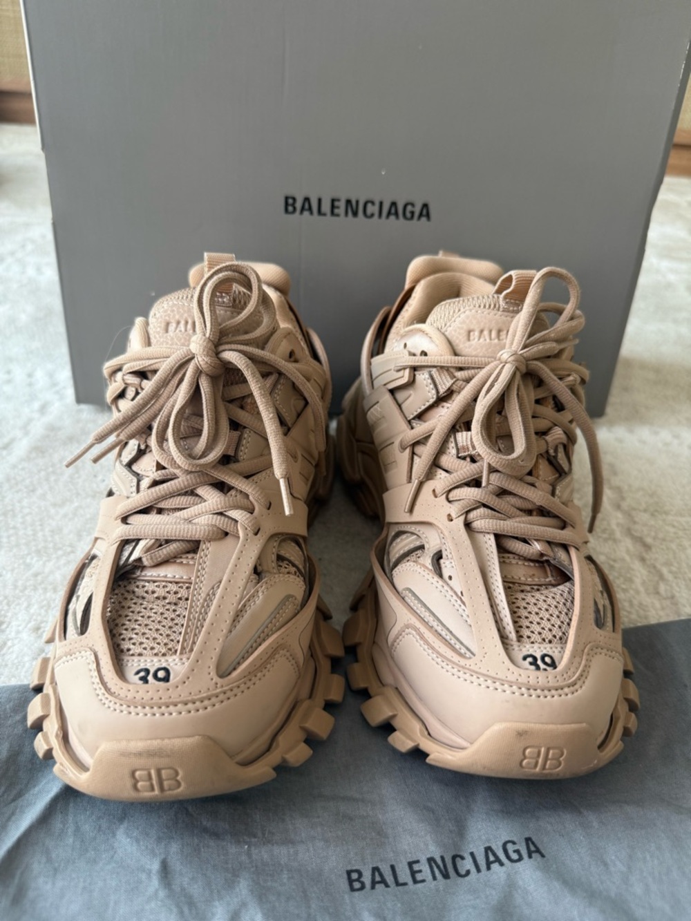 Balenciaga Track Sneakers – Size 39 – Beige/Nude – With Box - Picture 2 of 5